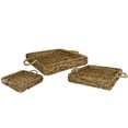 thumbnail image 4 of Northlight Set of 3 Square Natural Woven Water Hyacinth Serving Trays with Handles 16", 4 of 8