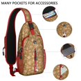 thumbnail image 2 of Sling Backpack,Golden Christmas Snowflake Pattern Crossbody Bag with Water Bottle Holder,Waterproof Sling Bag for Men/Women with Chest Phone Holder for Hiking,Travel, 2 of 6