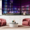 thumbnail image 3 of Idea4wall 3pcs 3D Cityscape Light Night Scene Stick Wallpaper Removable Wall Murals Large Wall Stickers for Home Decoration, 48"x72", 3 of 5