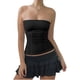 thumbnail image 1 of Top tubo sin mangas con escote recto, informal y elegante, esencial para el verano, de color negro, 1 of 6