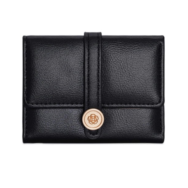 Short Flower Embossed Wallet Compact Size For Travel Multiple Compartments Practical PU Leather Women’s Accessory White