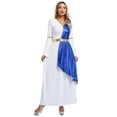 thumbnail image 1 of MSemis Costume Grec pour Femmes Robe Classique Toge Ajustée Robe de Princesse Romaine Costumes d'Halloween Bleu Royal TG, 1 of 5