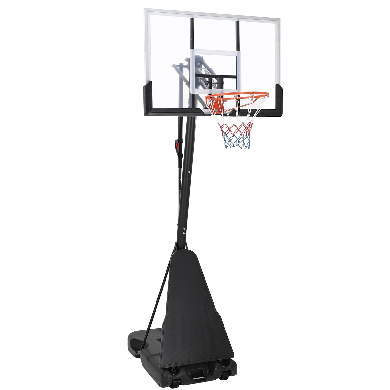 Lumiparty Basketball Hoop Outdoor 5.2-10Ft Portable, 47 Inch Shatterproof Backboard, Quick Adjustable Basketball Goal System for Adults in Swimming Pool Driveway Backyard, Black