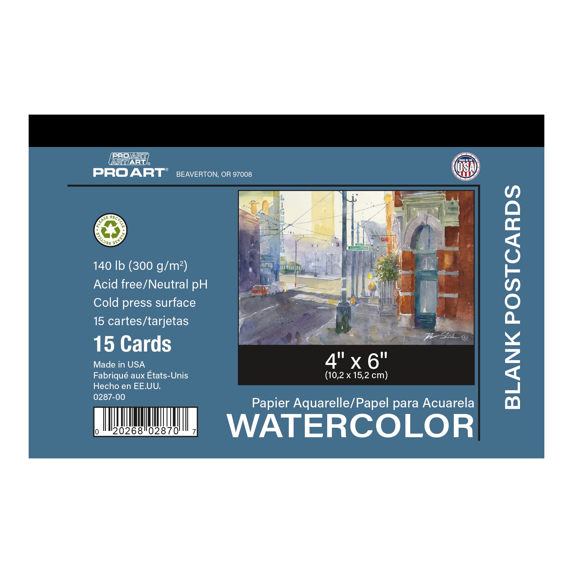Pro Art 4" X 6" 140 Lb. Blank Postcards Watercolor 15 Sheet Tape Bound Pad - Walmart.com
