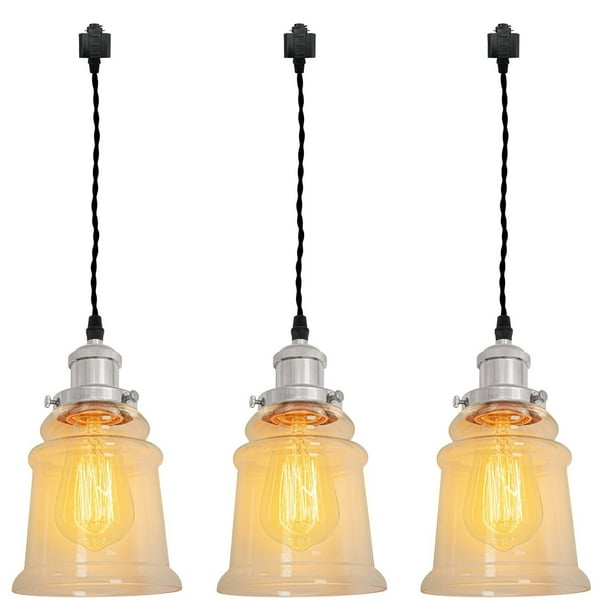 Kiven H Track Pendant Lightning, 3 Lights Modern H Track Lighting Glass