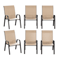 thumbnail image 7 of ELPOSUN Patio Chairs Set of 6, Outdoor Stackable Dining Chairs for All Weather, Breathable Garden Outdoor Furniture for Backyard Deck, Khaki, 7 of 7