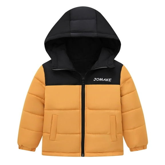 Toddler Boys Winter Coats,Kids Puffer Coat with Pocket Zip up Hooded Coat Long Sleeve Windproof Thick Parka Boys Size 1-2 Years Winter Coat