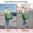 thumbnail image 5 of Green White Checkerboard Checkered Pattern Travel Tote Bags for Women Carry On,Large Weekender Bags for Women Travel,Multi Functional Duffle Bag for Work,Shopping,Sports, 5 of 5
