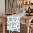 thumbnail image 2 of Boho Teal Green Floral 70 Inch Table Runner, Vintage Farmhouse Paisley Leaf Farmhouse Dresser Scarf Cotton & Linen Tablerunner for Dining/Kitchen Island/Holiday Party Décor 13" x 70", 2 of 9