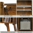 thumbnail image 5 of Vinyl Player Stand with Charging Station, Accommodates 220 LPs, Retro Record Storage Unit with Detachable Racks, Adjustable Height LP Player Desk for Lounge, Sleeping Quarters, Brown, 5 of 8