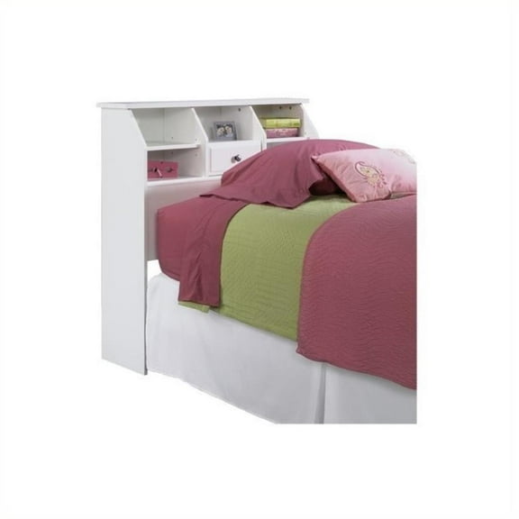 Kingfisher Lane Twin Bookcase Headboard in White
