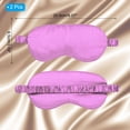 thumbnail image 2 of Uxcell Silk Sleep Mask Soft Satin Eye Protective Mask Blackout Eye Cover with Elastic Straps 2 Pack Purple, 2 of 4