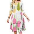 thumbnail image 1 of Fresh Day Back Lacing Backless Dress Square Neck Dress Fashion Printed Dress 6Xl Abstract Graphic Landscape Trees Light Colors, 1 of 4
