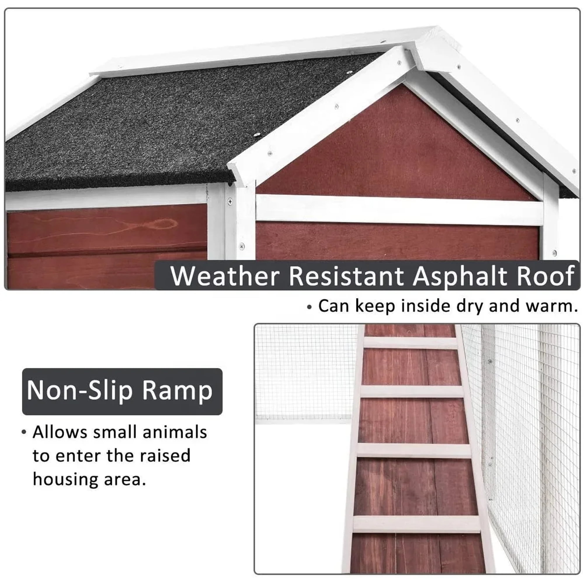 Kadyn 48" Wood 2 Tier Chicken Coop Habitat, Rabbit Hutch for Outdoors, Indoor Guinea Pig Coop Pet House with Stairs, Brown Kadyn 48" Wood 2 Tier Chicken Coop Habitat, Rabbit Hutch for Outdoors, Indoor Guinea Pig Coop Pet House with Stairs, Brown