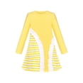 thumbnail image 1 of Robe Fille Jaune Manches Longues Contraste de Couleur Rayée Décontractée Coton 7 Ans, 1 of 1