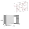 thumbnail image 4 of We Have Furniture Alexandria 2 Piece Kitchen Set, Wall Cabinet + Utility Sink, White Finish, 4 of 6