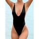 thumbnail image 2 of Mujeres Tanga Bañador Trajes de la Alta Corte una Pieza Brasileño Bikini Traje de Baño Negro XS Negro XS Xishao ropa, 2 of 2