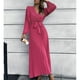 thumbnail image 2 of Vestido largo de mujer Nikou corte A escote en V plisado S M L XL 2XL, 2 of 6
