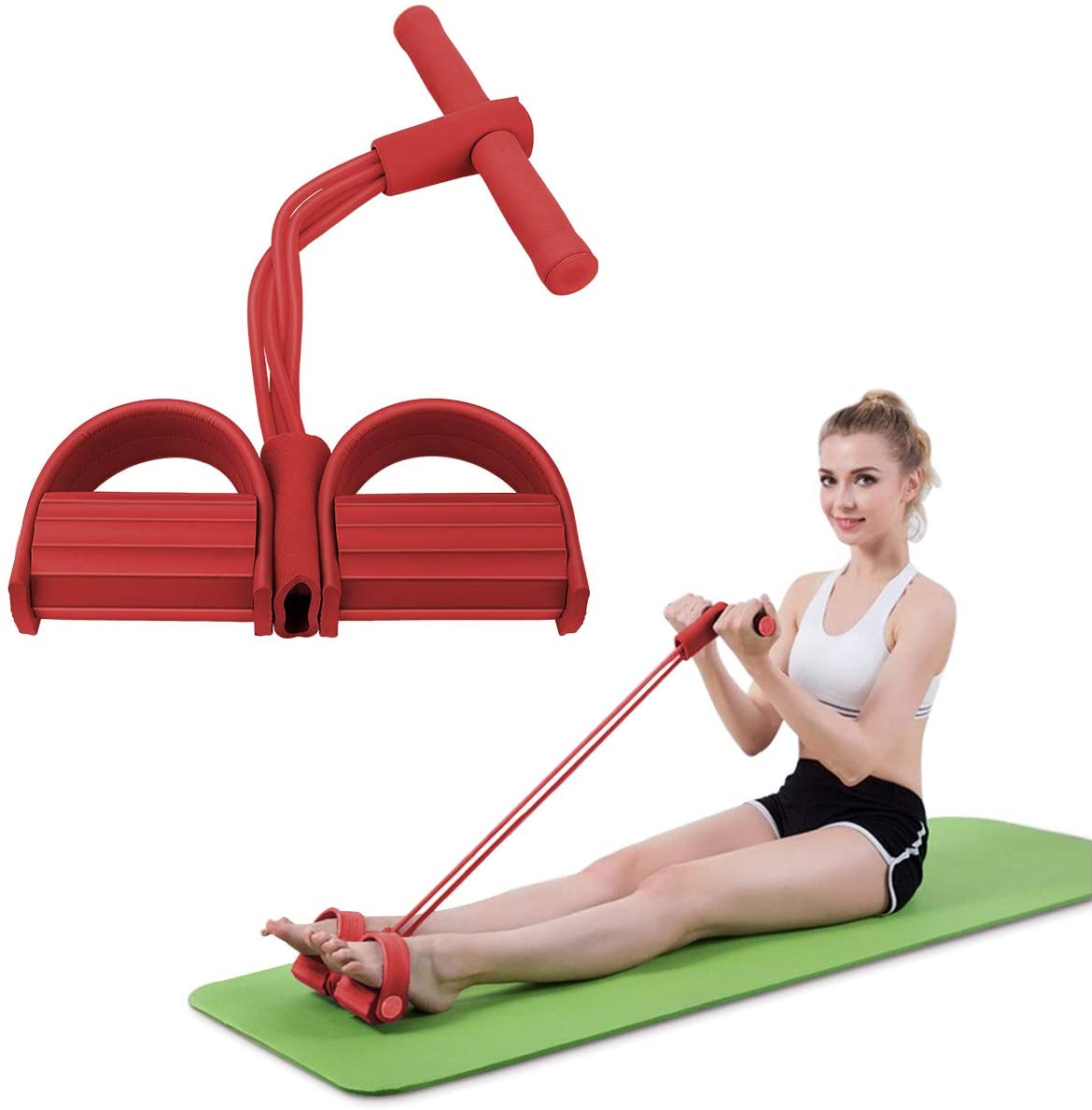 Bandes De Résistance Fitness – 4 Tubes Avec Pédales Et Poignées – Pour étirement, Musculation, Perte De Poids - 3