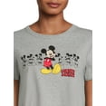 thumbnail image 4 of Mickey Mouse Women's Juniors Ruched O-Ring Cropped Graphic Tee, 4 of 5