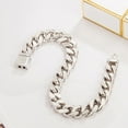 thumbnail image 5 of Men Genuine 100% 925 Sterling Silver Bracelets Curb Cuban Chain 10 MM 7-10 inch Italy Silver Bracelets Punk Fine Jewelry Gift Gift, 5 of 6