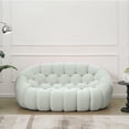 thumbnail image 4 of Sodrens 79.53" Bubble Couch,Modern Upholstered Mesh Fabric Lazy Floor Sofa,3D Honeycomb Shape Bubble Sofa Curved Couch for Living Room,Office,Apartment,No-Assembly(Light Gray,Loveseat), 4 of 11