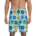 thumbnail image 2 of Daiia Cartoon Monster Mens Woven Stretch Pajama Short,Short Pajama Pants-Small, 2 of 9