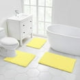 thumbnail image 5 of Walensee Non-Slip Bathroom Rugs Chenille Soft Striped Plush Bath Mat, 17" x 24", Yellow, 5 of 7