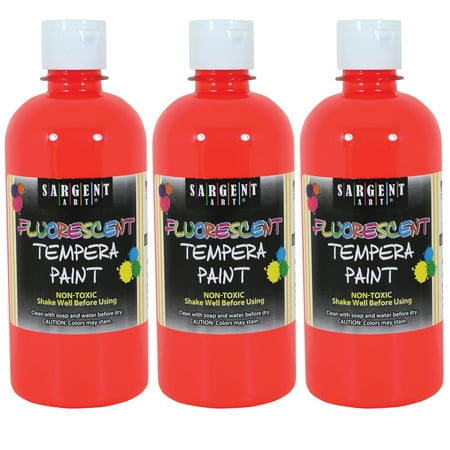 UPC: 0194629120949 | Sargent Art Tempera Paint Red Neon 16 oz. Pack of 3