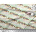 thumbnail image 2 of Soimoi Green Cotton Duck Fabric House & Landscape Nature Printed Craft Fabric by the Yard 42 Inch Wide, 2 of 3