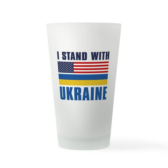 CafePress - I Stand With Ukraine - Pint Glass, Drinking Glass, 16 oz. CafePress