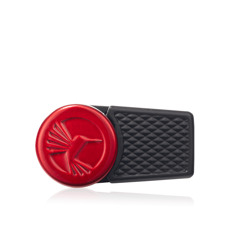 Colibri EVO Angled Single Jet Flame Butane Lighter, Windproof & Refillable, User-Friendly with Pachmayr Grip, Blue Fuel Window and Adjustable Flame - Sleek Design (Red)