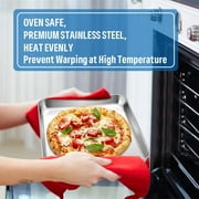 Vesteel Baking Sheet Set of 4 (16/12/10.5/9 inch), Stainless Steel Baking Pan Tray Cookie Sheet, Healthy& Dishwasher Safe