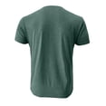 thumbnail image 5 of Mens Chest Pocket Shirt Short Sleeve Henley Collar Shirt Solid Color Cotton Button Front Classic Fit Regular Casual Tee, #02 Green, L, 5 of 6
