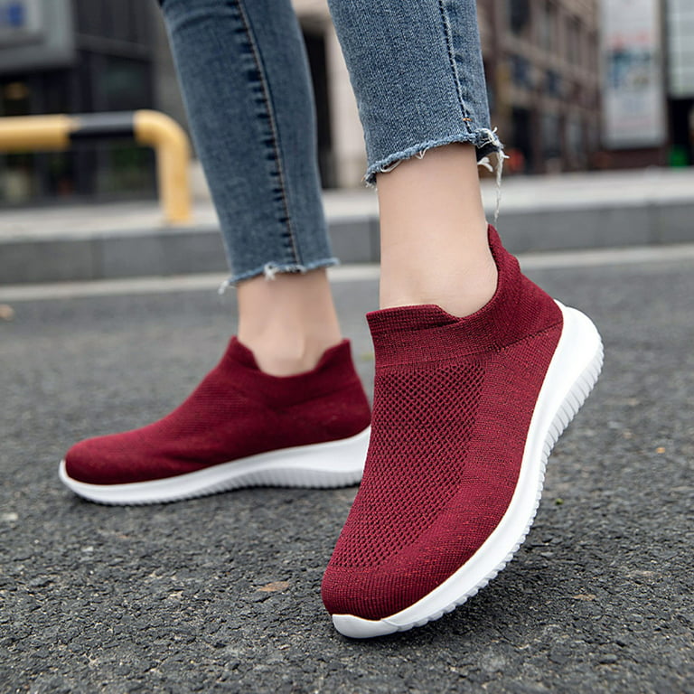 Women Outdoor Mesh Solid Color Sports Shoes Runing Breathable Shoes  Sneakers Slip on Sneakers Women Size 7 Shoe Laces for Womens Sneakers Mauve  Women