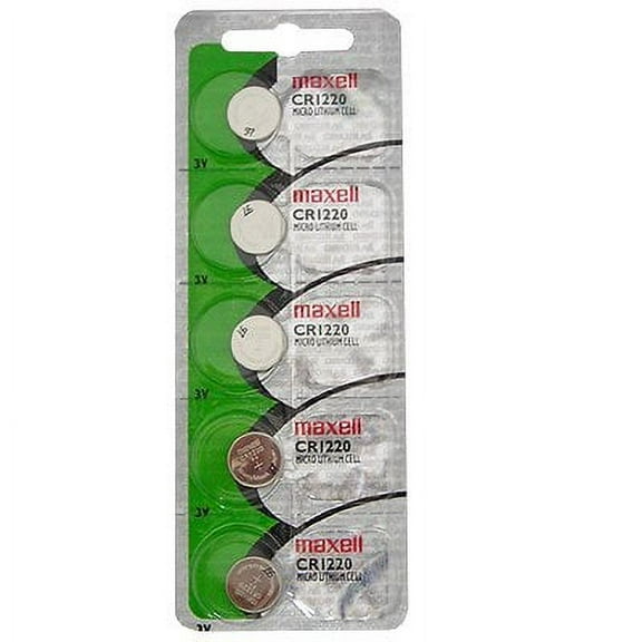 Maxell CR1220 3V Lithium Coin Cell Watch Batteries 5-Pack