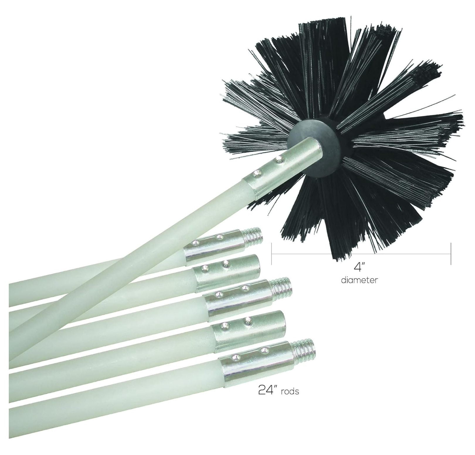 DVBRUSH12K/6 Dryer Duct Cleaning Kit, Lint Remover, Extends up to 12 Feet, Synthetic Brush Head, Use with or without a Power Drill