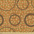 thumbnail image 2 of Abstract Fabric by the Yard, Geometric Pattern Illustration Circles and Polka Dots on Background, Decorative Upholstery Fabric for Chairs & Home Accents, Pale Vermilion Multicolor by Ambesonne, 2 of 5