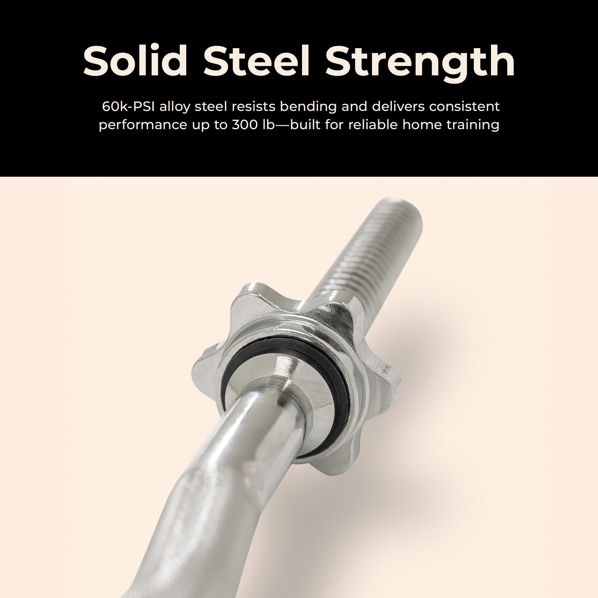 Sunny Health & Fitness 47" Threaded EZ Curl Chrome Bar - SF-SB03-47