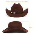 thumbnail image 5 of BadPiggies Western Cowboy Hat for Men Women Classic Roll Up Wide Brim Fedora Hats with Buckle Belt, 5 of 7