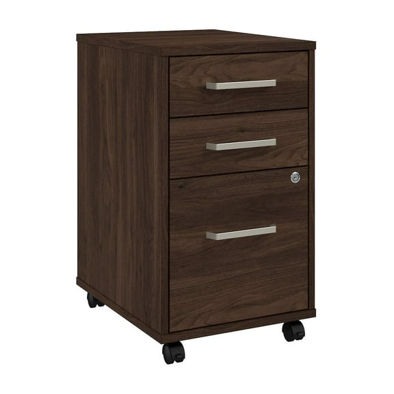 Bush Business Furniture Vista 3 Drawer Mobile File Cabinet in Black Walnut