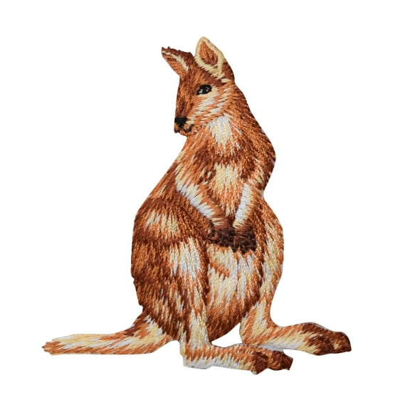 Natural Kangaroo - Wild Animals - Iron on Applique/Embroidered Patch