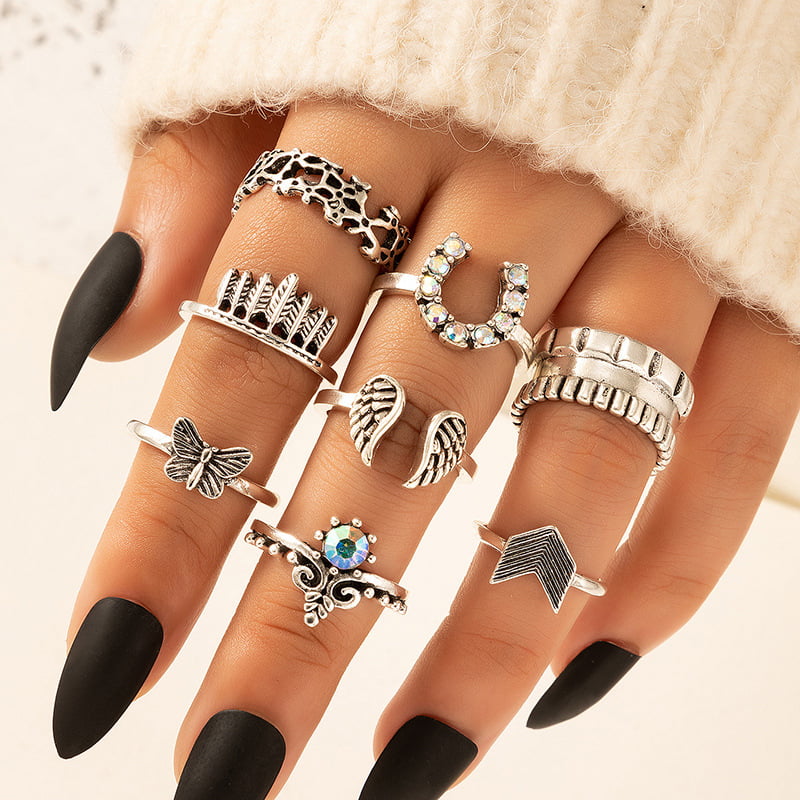 George Stevenson Correctie kwartaal Stackable Rings for Women & Girla, 8 Pcs Silver Stacking Knuckle Ring Set Boho  Style Vintage Cool Chic Finger Rings Teens - Walmart.com