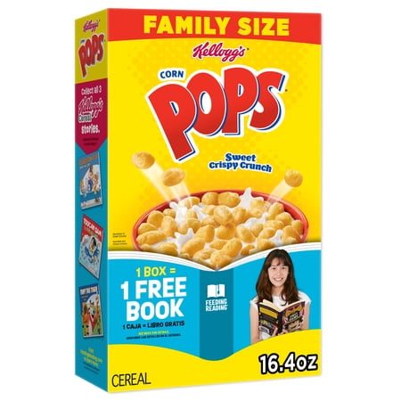 Kellogg's Corn Pops Original Breakfast Cereal, 8 Vitamins and Minerals, Family Size, 16.4 oz