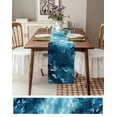 thumbnail image 6 of Hokiten Table Runners 48 Inches Long Dress Scarves, Blue Butterfly Farmhouse Kitchen/Dining Table Runner, Short Coffee Tablerunners, Modern Elegant Water Ripples 13x48 Inch, 6 of 7