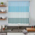 thumbnail image 5 of Colorful Stripe Sheer Curtains 84 Inches Long, Modern Teal Blue Green Vertical Striped Light Filering Curtains, Breathable Simi Curtain Privacy Drapes for Living Room Bedroom Window Treatment, 5 of 9