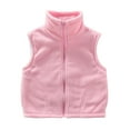 thumbnail image 2 of Busydd Boys Girls Winter Vest 3-12 Years Solid Color Sleeveless Zipper Boys Winter Jacket Unisex Comfortable Warm Fuzzy Kids Winter Coats, 2 of 3