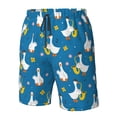 thumbnail image 6 of Uemuo Cartoon Goose Pattern Men's Swim Trunks Hawaiian Beach Bathing Suit Swimsuits Beach Quick-Dry Shorts with Pockets-, 6 of 9