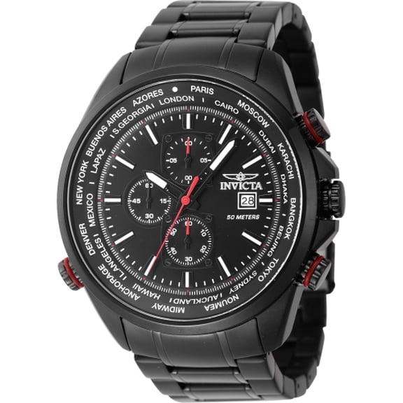 Invicta Men's Aviator Black Dial Watch - 47820