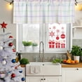 thumbnail image 5 of 2 Pack Valances for Window, White Plaid Grid Short Curtains for Kitchen Bedroom Living Room, Colorful Line Modern Simple Geometric Rod Pocket Small Window Treatment Valance Drapes 42 x 12 Inch, 5 of 8